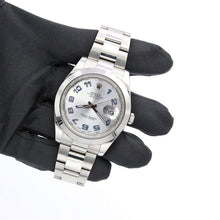 Cargar imagen en el visor de la galería, Rolex Datejust 41 ref. 116300 Silver with Blue Numeral Dial - Oyster Bracelet - Full Set
