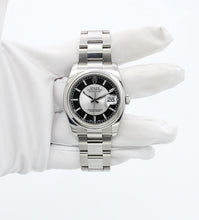 Załaduj obraz do przeglądarki galerii, Rolex Datejust ref. 116200 Silver / Black (Tuxedo) Dial - Oyster Bracelet - Full Set