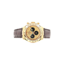 Załaduj obraz do przeglądarki galerii, Rolex Daytona ref. 116518 - 18k Yellow Gold and Leather Strap - Champagne dial with black subdials