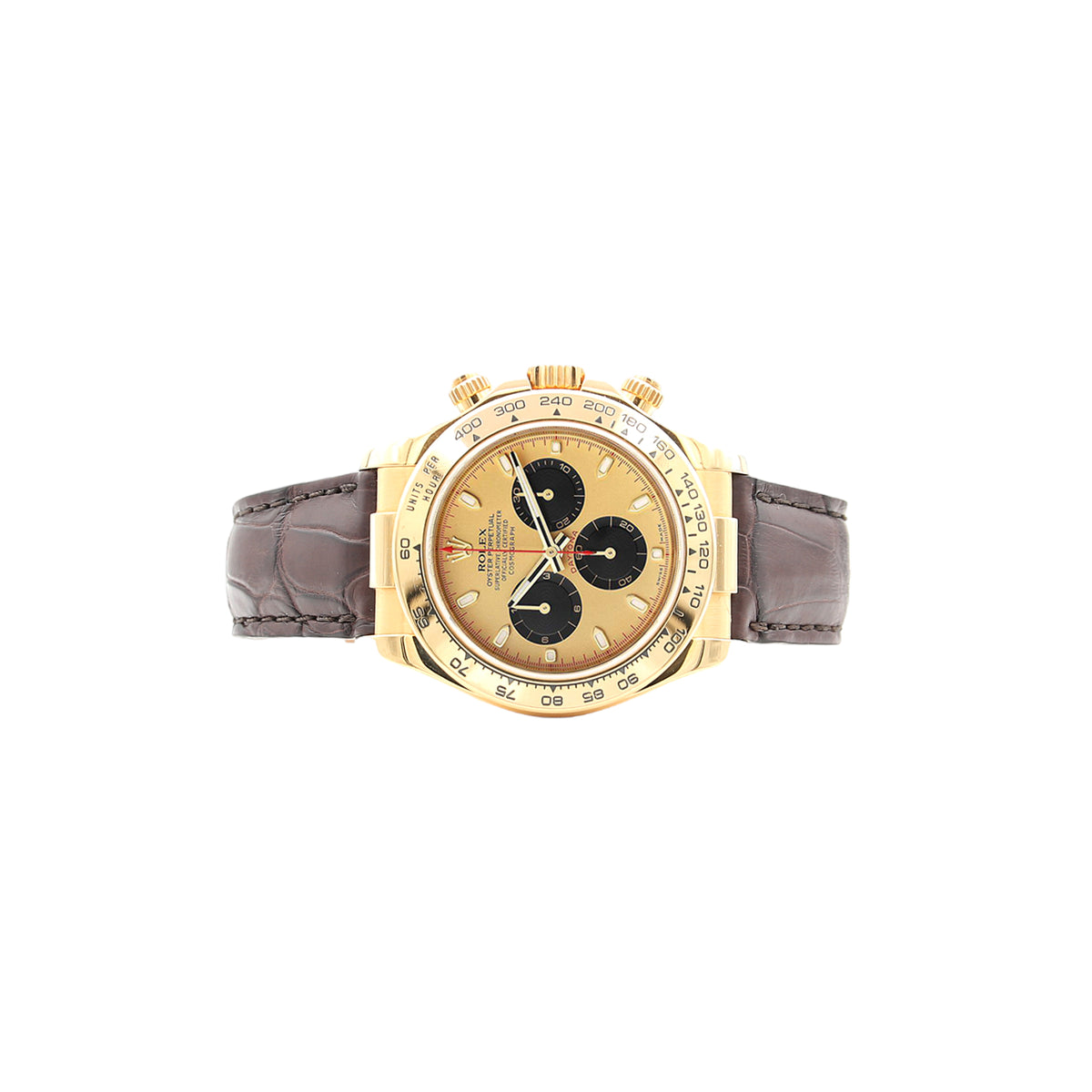 Rolex Daytona 116518 Leather Strap - Champagne dial with black