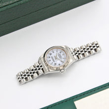 Załaduj obraz do przeglądarki galerii, Rolex Lady-Datejust ref. 69174 - White Roman Small (Lines) Dial Jubilee bracelet - Full Set