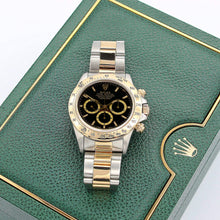 Załaduj obraz do przeglądarki galerii, Rolex Daytona ref. 16523 Steel and Gold Black Dial Oyster Bracelet - Full Set
