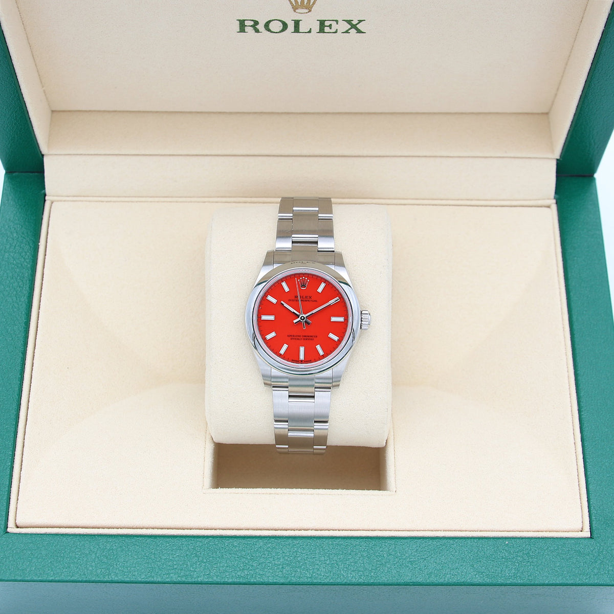 Rolex Oyster Perpetual ref. 277200 Coral Red Dial – Debonar