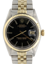 Load image into Gallery viewer, Datejust ref. 1600 Black Dial Steel/Gold Jubilee Bracelet