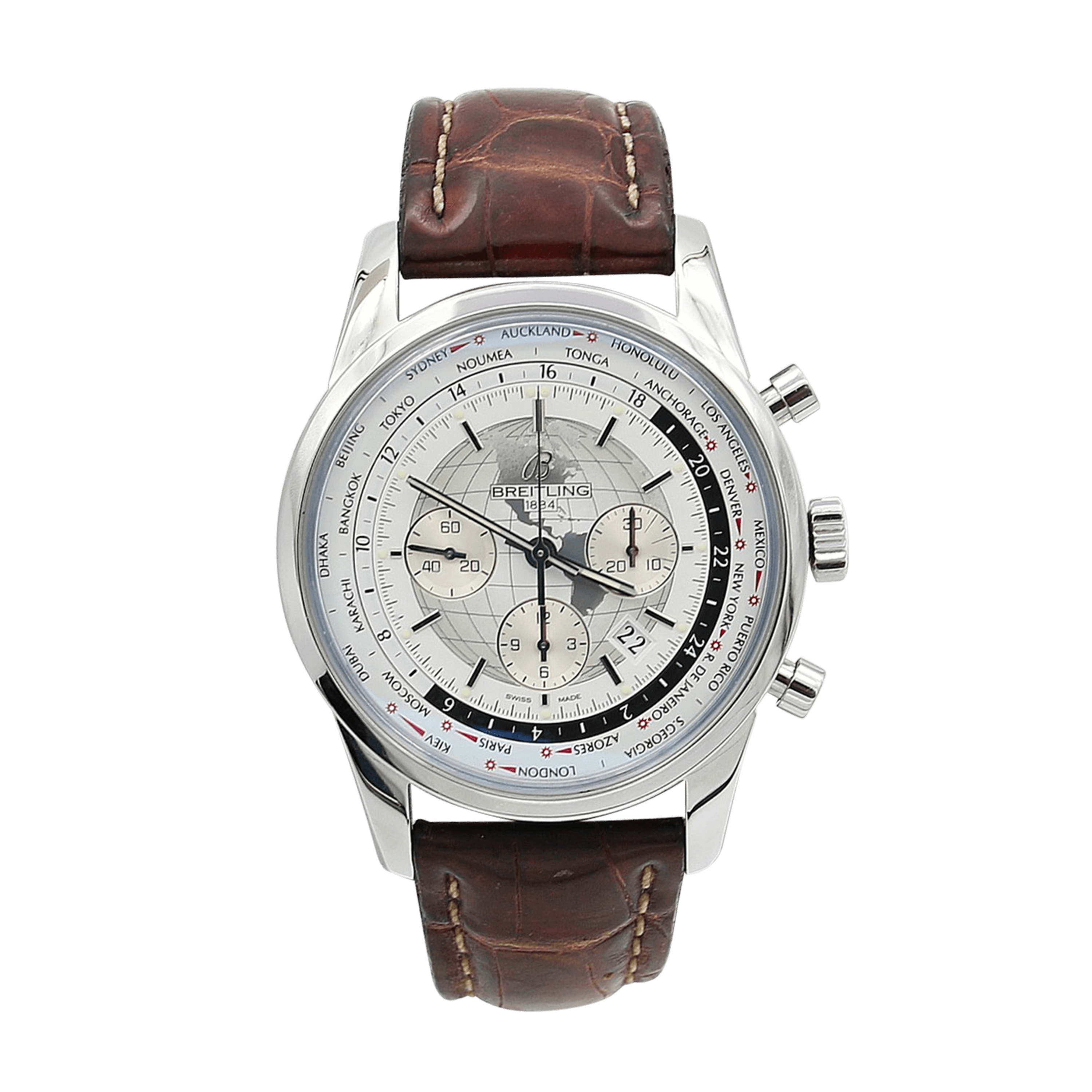 Breitling Transocean Chronograph Unitime ref. AB0510 - Leather Strap