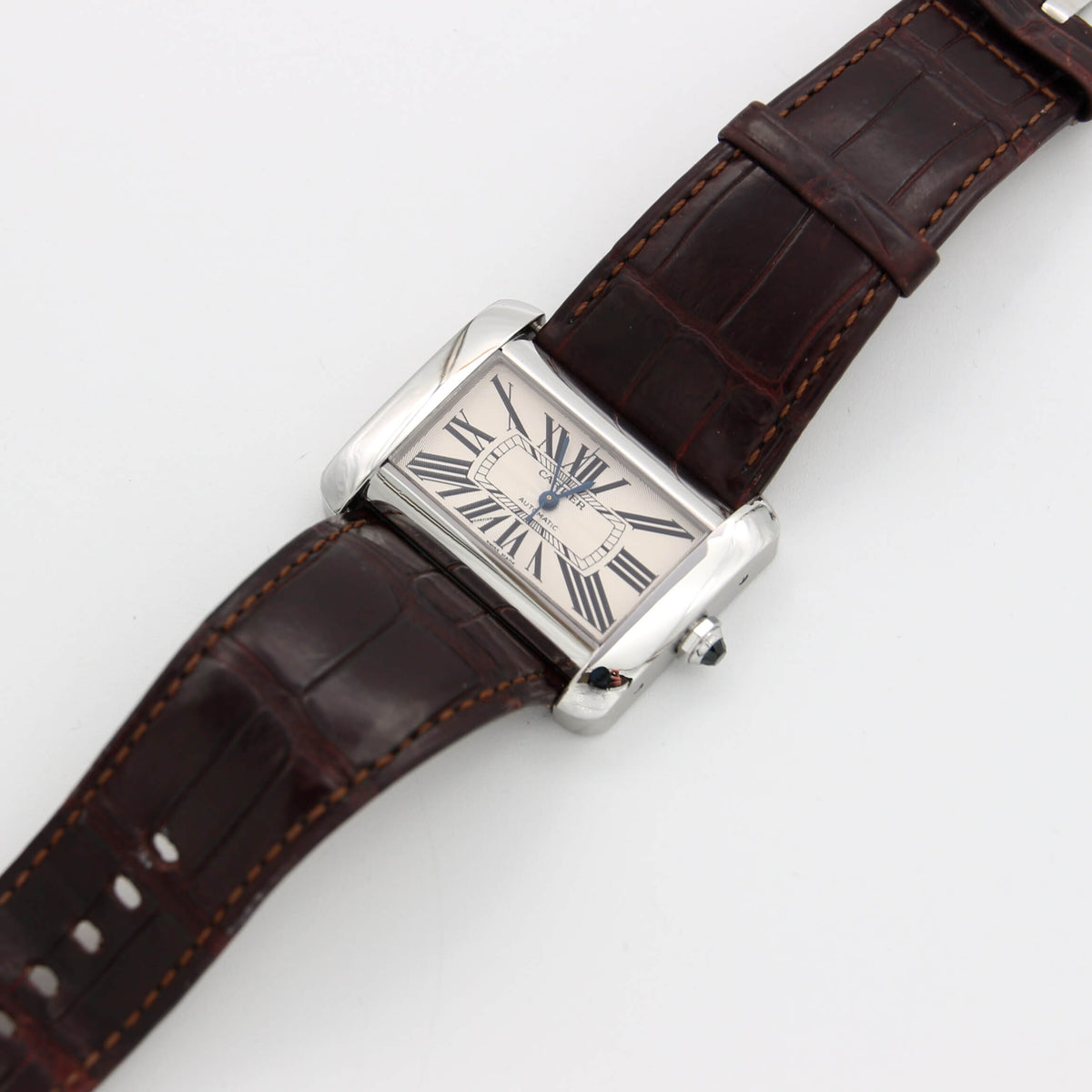 Cartier Tank Divan 2612 38X30mm Leather strap and Deplo