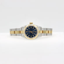 Bild in Galerie-Viewer laden, Rolex Oyster Perpetual ref. 67193 Steel/Gold Blue Dial Oyster Bracelet Rolex Lady Oyster watch