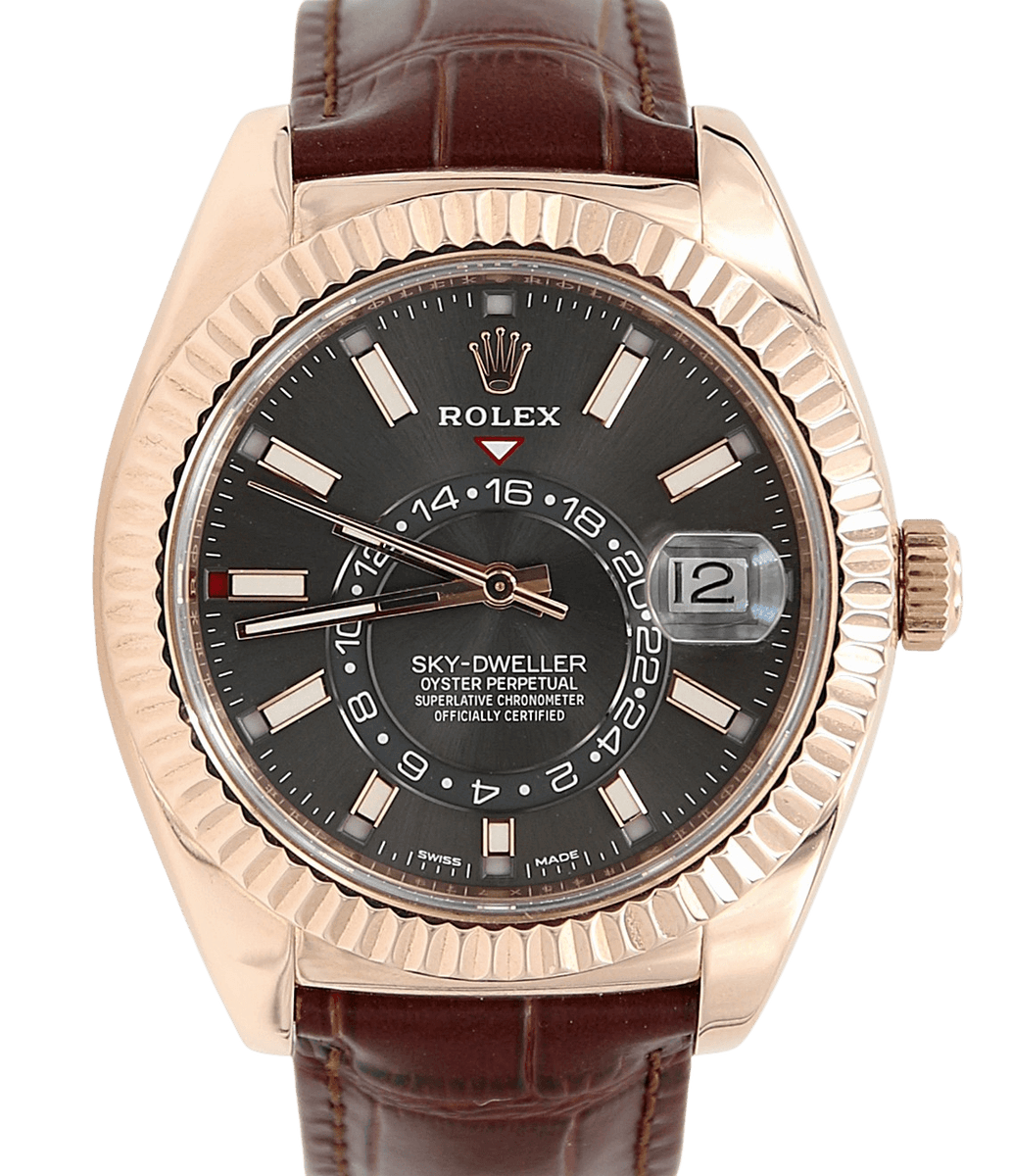 Rolex sky dweller online leather