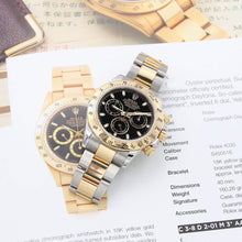 Cargar imagen en el visor de la galería, Rolex Daytona ref. 116523 Steel/Gold Black Dial - Full Set Card Italy 2012