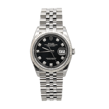 Carica l'immagine nel visualizzatore di Gallery, Rolex Datejust ref. 126234 Black Diamonds Dial Jubilee bracelet - Full Set