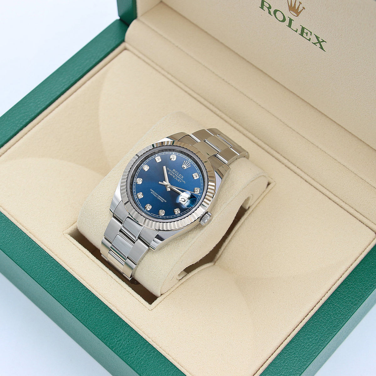 Rolex Datejust ref. 126334 Blue Diamonds Dial Oyster bracelet - Full S –  Debonar Watches Sp. z o.o