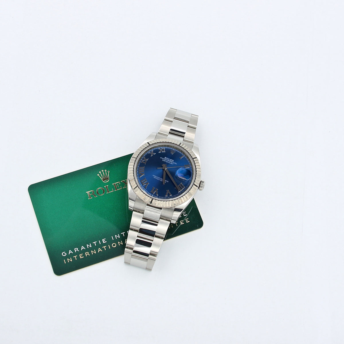 Rolex Datejust ref. 126334 Blue Roman Dial Oyster bracelet Full Set
