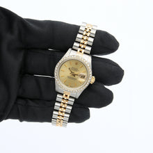 Load image into Gallery viewer, Rolex Datejust Lady ref. 69173 - Champagne Dial - Customized Diamonds Bezel