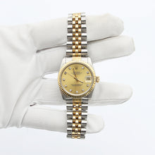 Load image into Gallery viewer, Rolex Datejust 31 ref 68273 Steel/Gold Jubilee Champagne Diamonds dial