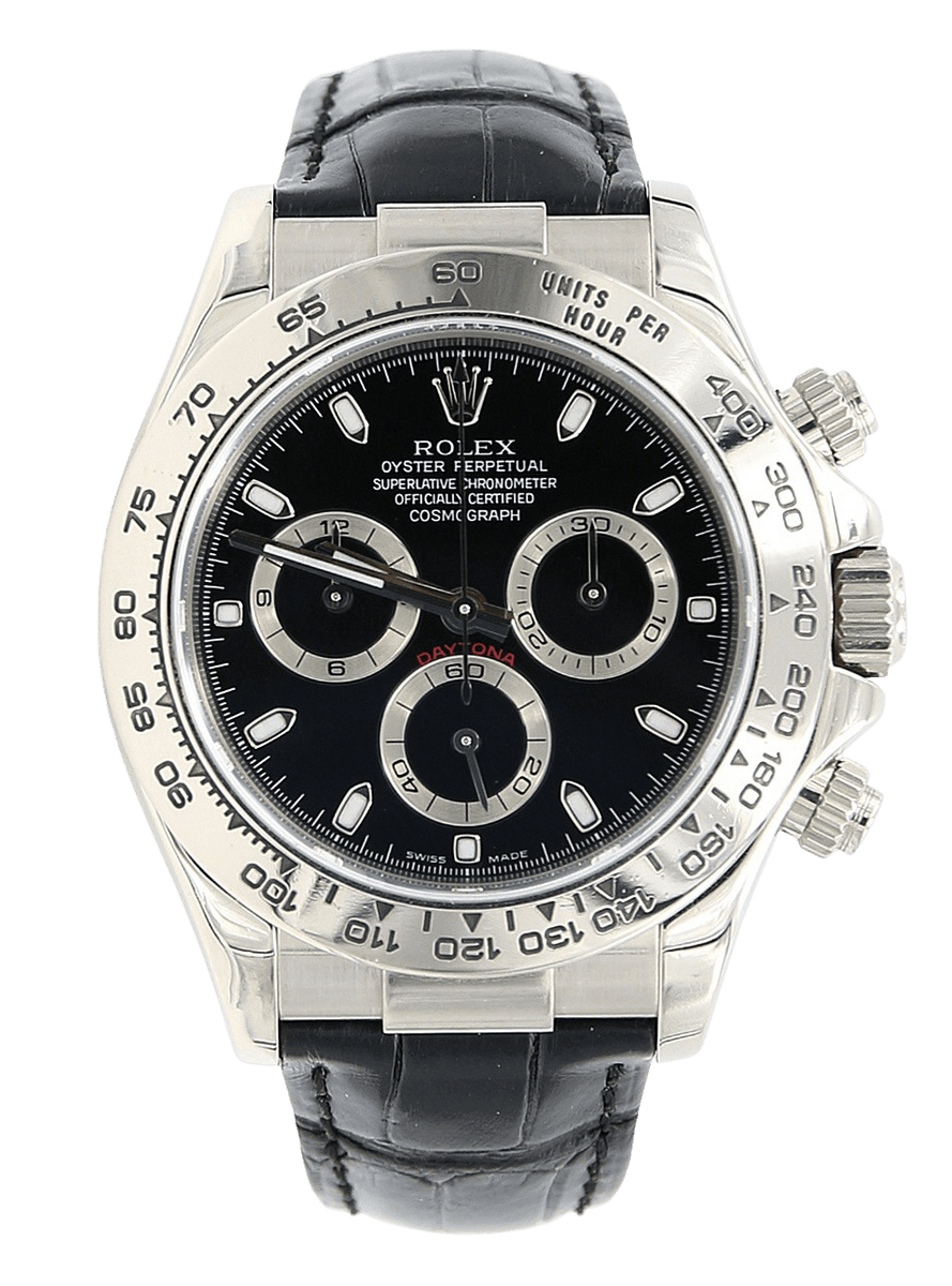 Daytona white gold black dial deals