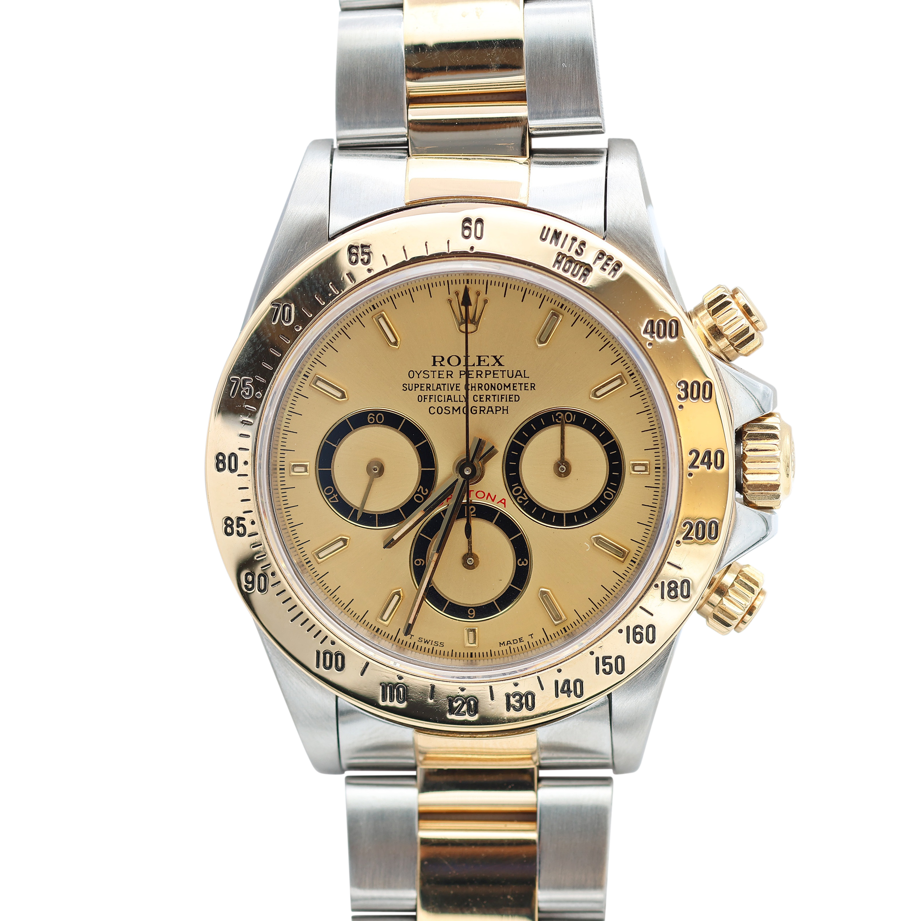 Rolex Daytona ref. 16523 Steel and Gold Champagne Dial Oyster Bracelet - Full Set