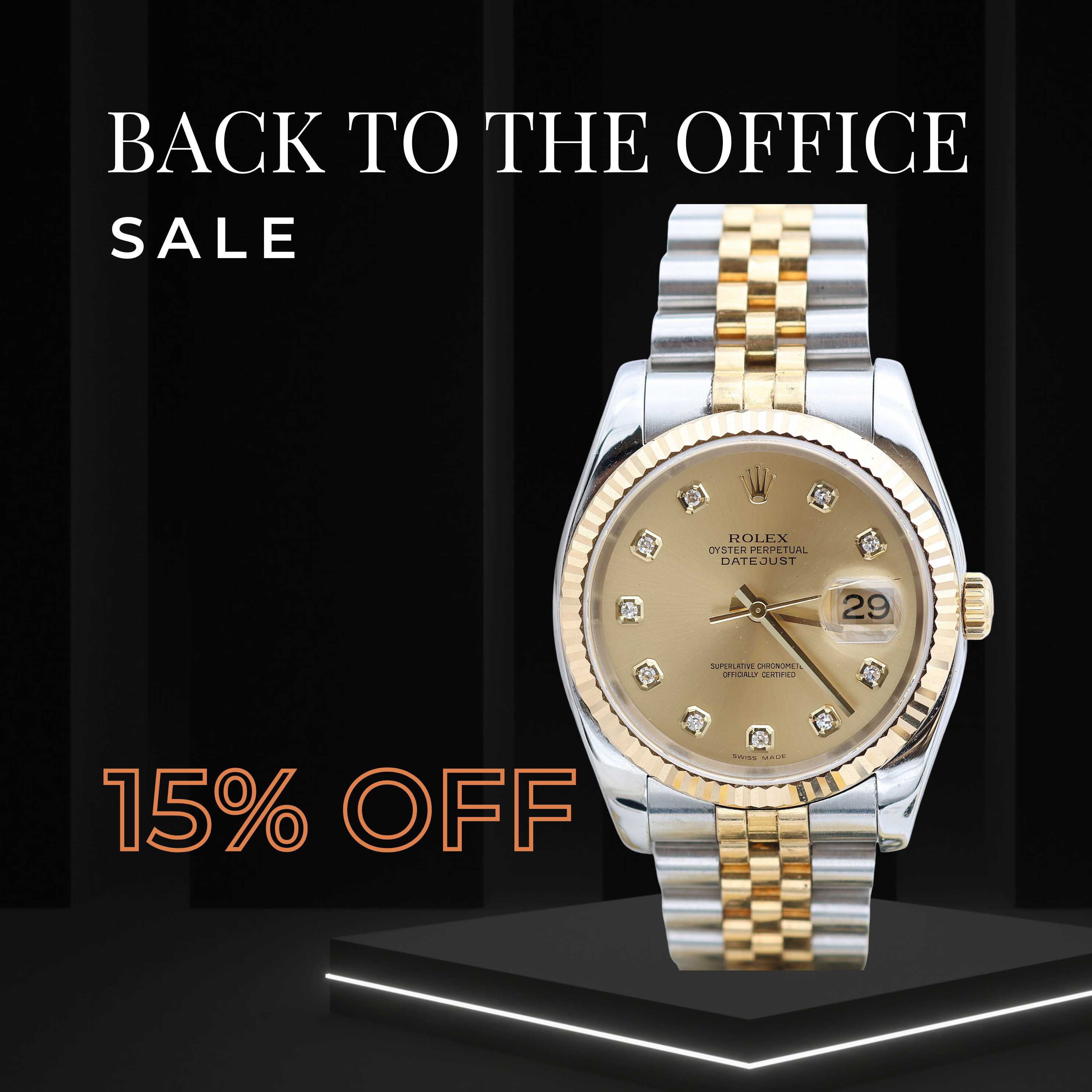 ON SALE: Rolex Datejust ref. 116233 Champagne Diamonds Dial - Jubilee Bracelet - Full Set