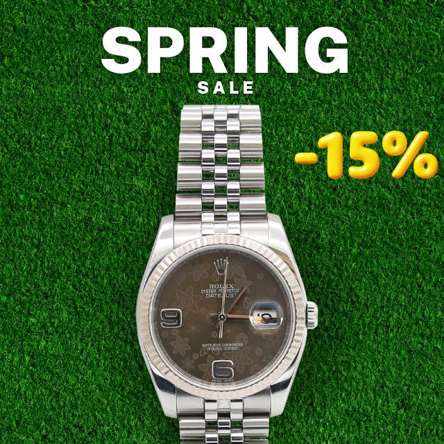 ON SALE: Rolex Datejust ref. 116234 Brown Flower Dial - Jubilee - Only Watch