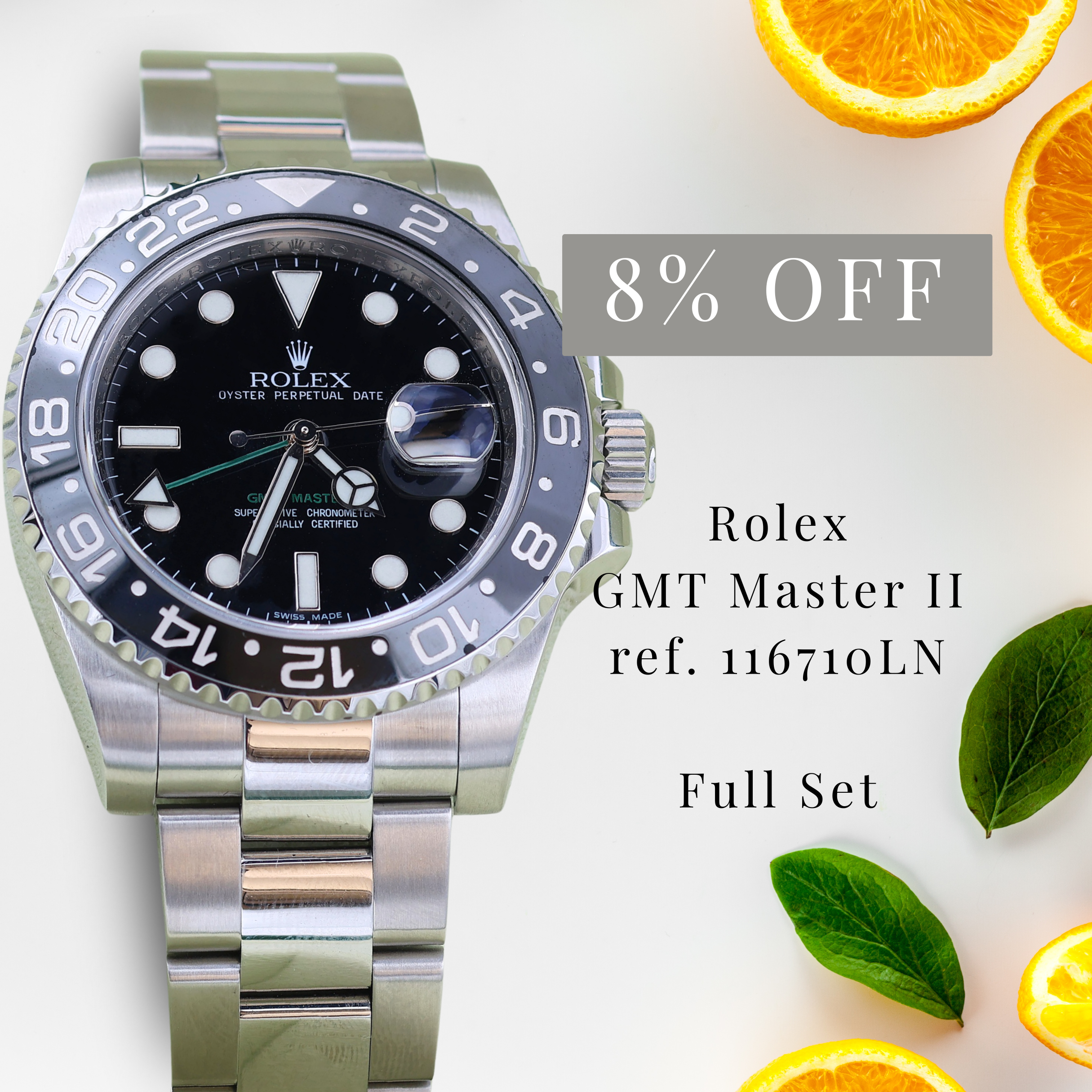 Rolex GMT Master II Ref. 116710LN - Voller Satz