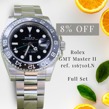 Bild in Galerie-Viewer laden, Rolex GMT Master II Ref. 116710LN - Voller Satz
