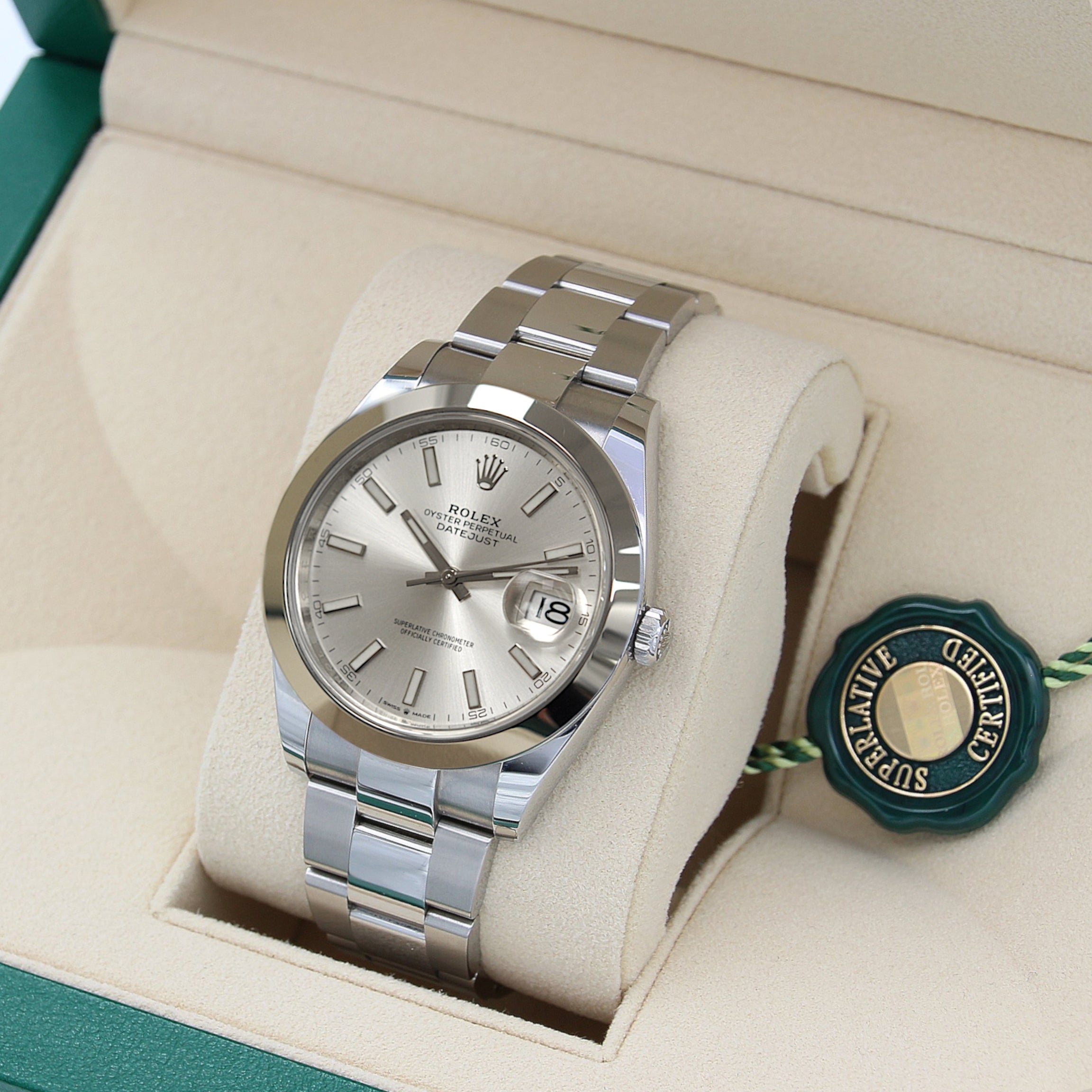 Buy Online Watch Rolex Datejust 126300 Silver Dial Full Set