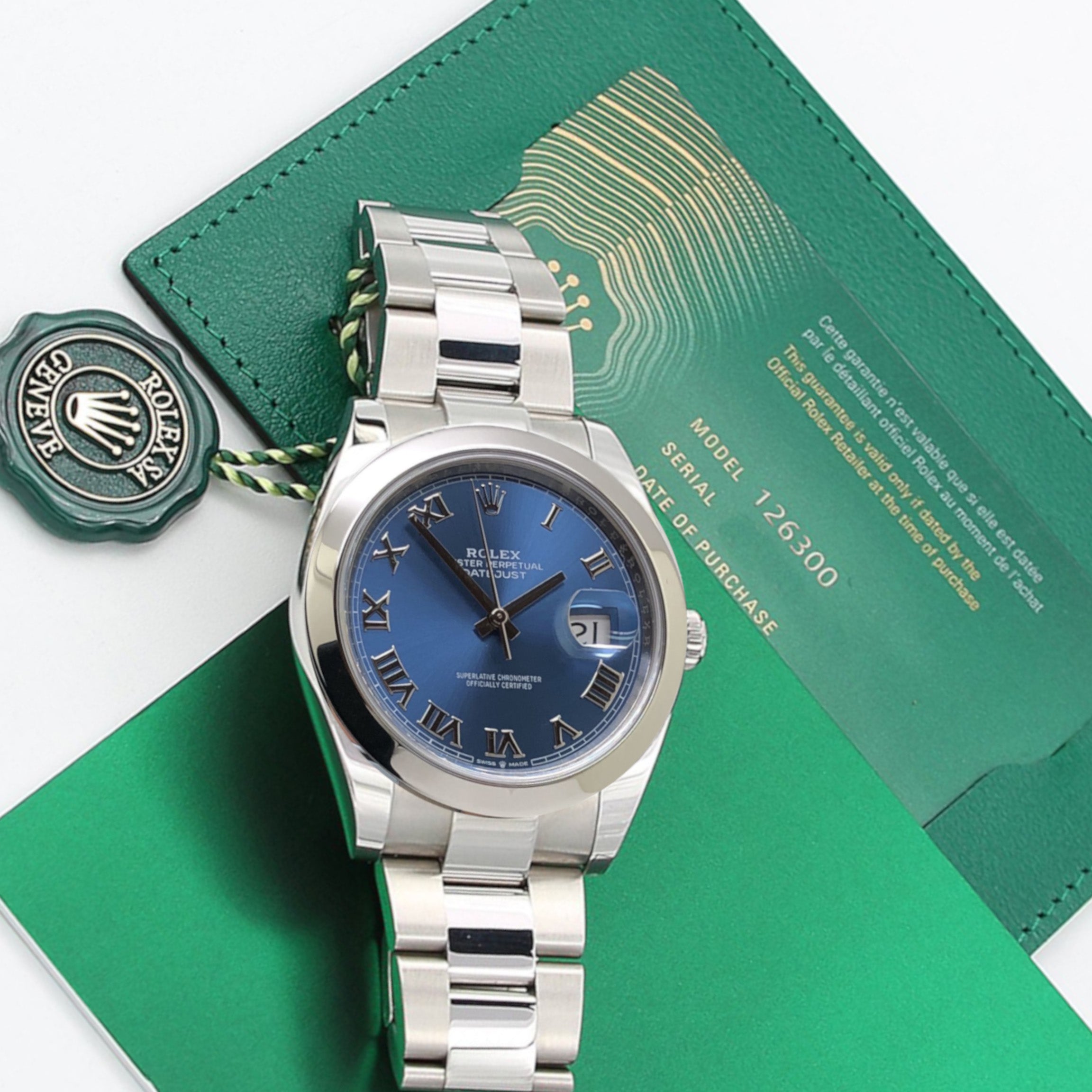Buy Online Watch Rolex Datejust 126300 Blue Roman Dial Full