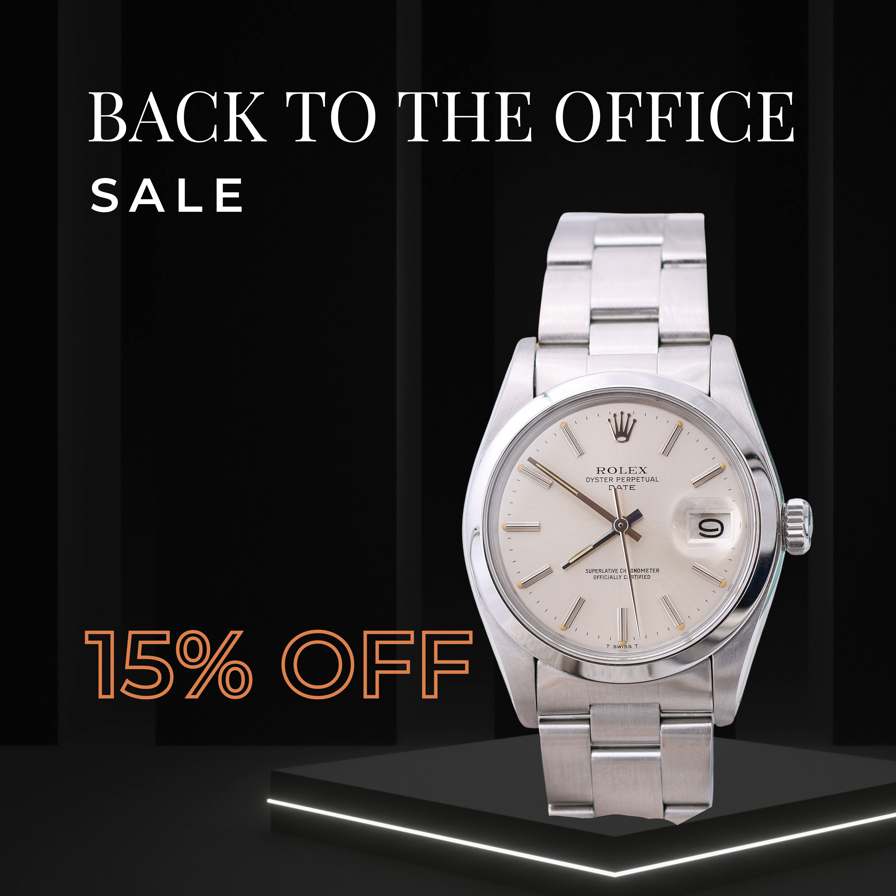 Rolex Oyster Perpetual Datum Ref. 1500 - Silberzifferblatt - Stahlarmband