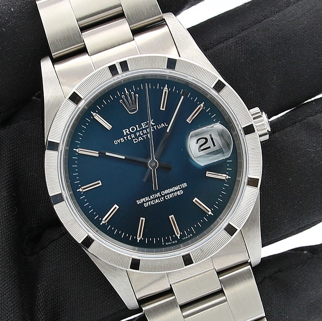 Rolex Oyster Perpetual Date ref. 15210 - Blue Dial - Full Set – Debonar ...