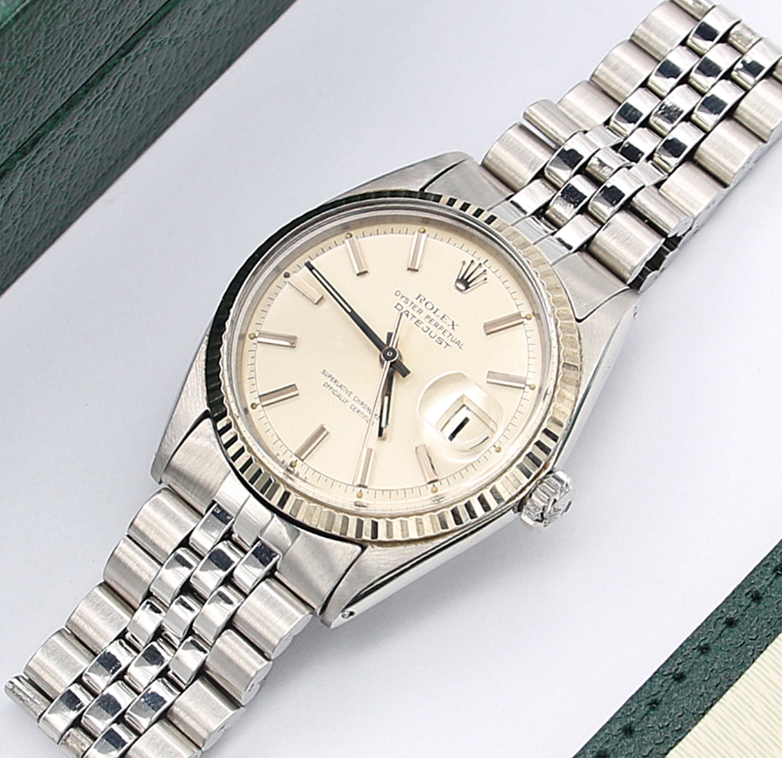 Rolex Datejust ref. 1601 White Gold Bezel Silver dial V II