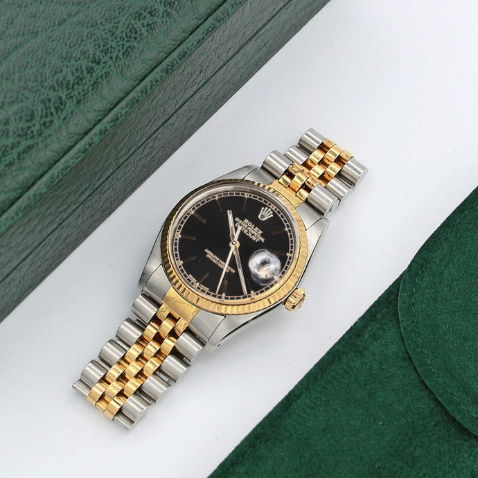 Rolex Datejust ref. 16013 -Steel/Gold - Black dial