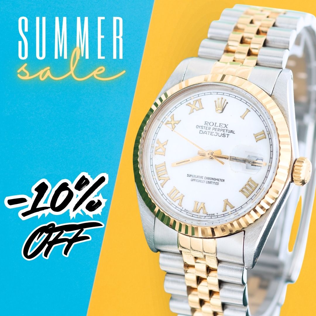 ON SALE: Rolex Datejust ref. 16013 -Steel/Gold - White Roman Dial