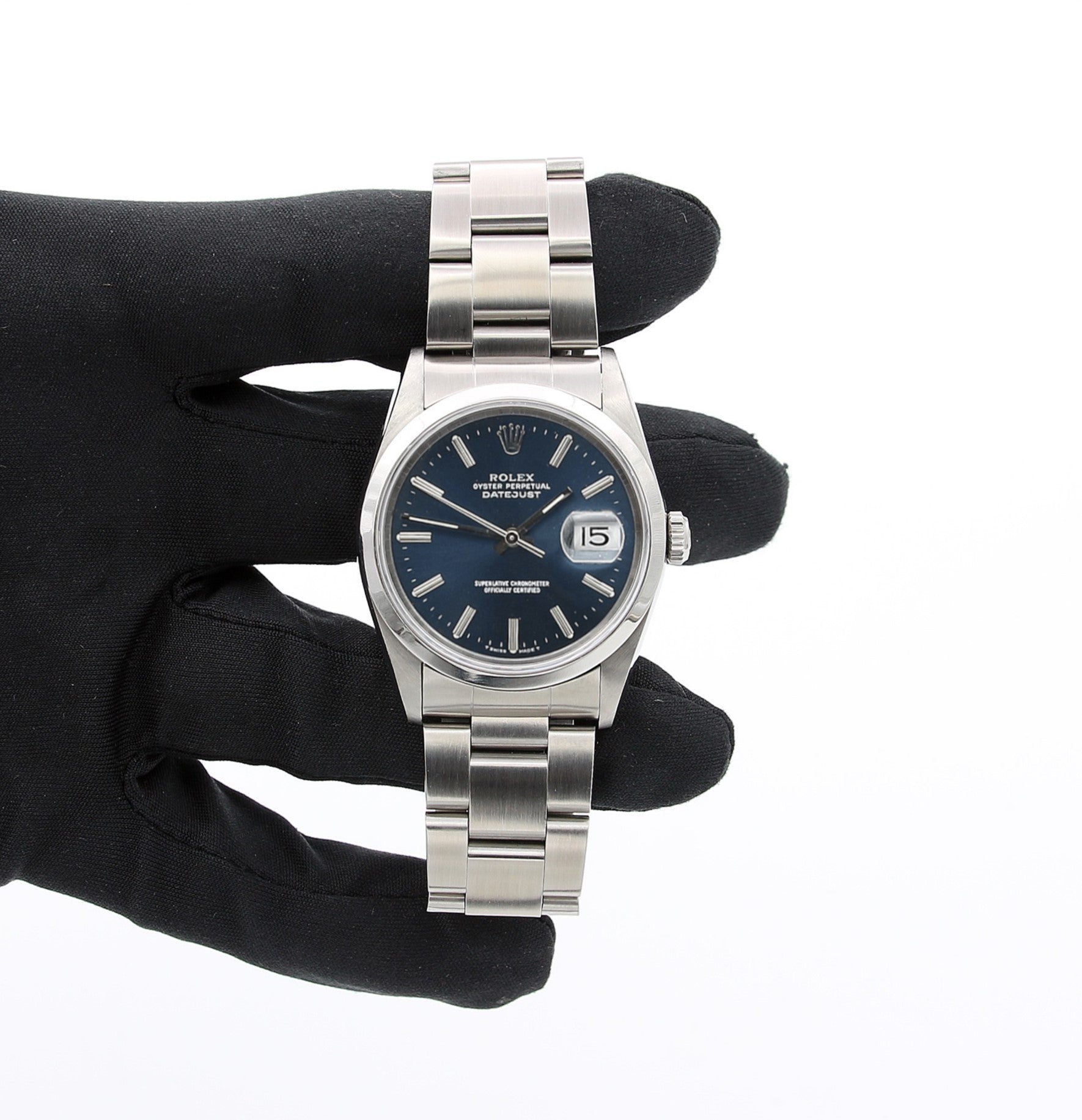 Buy Watch Rolex Datejust ref. 16200 Oyster bracelet - Blue Soleil