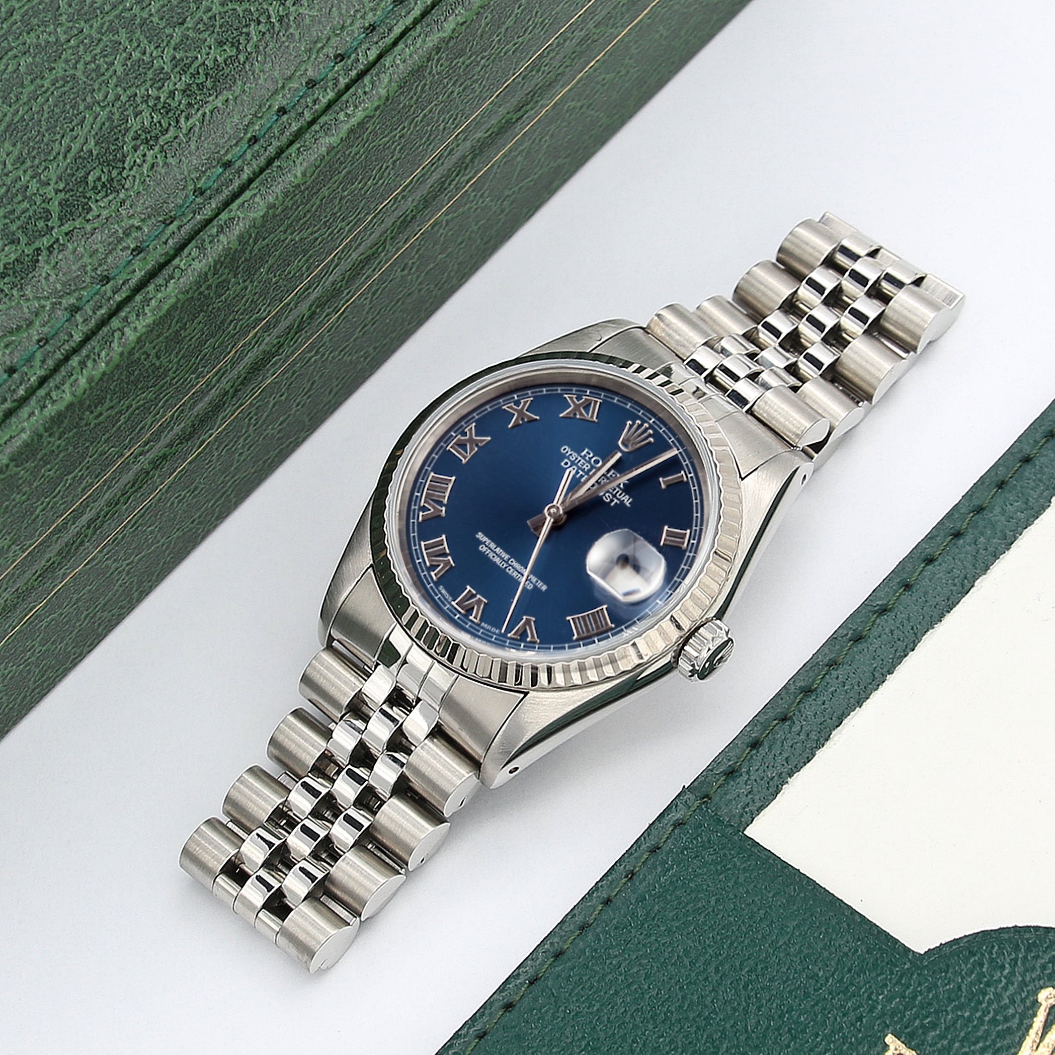 Rolex Datejust 36 16234 Blue Roman Dial Jubilee – Debonar