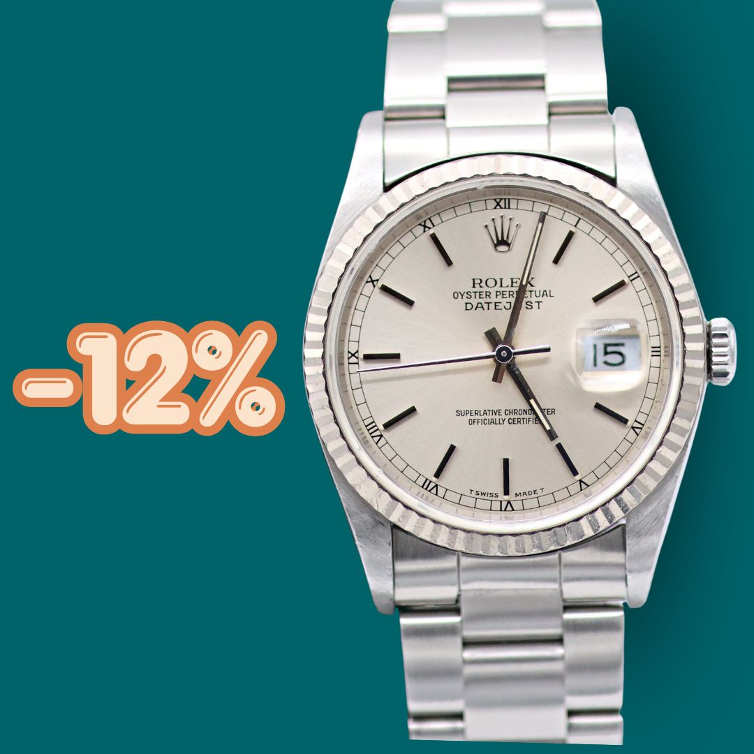 ON SALE: Rolex Datejust ref. 16234 Silver Dial (Circle Minutes) - Oyster Bracelet