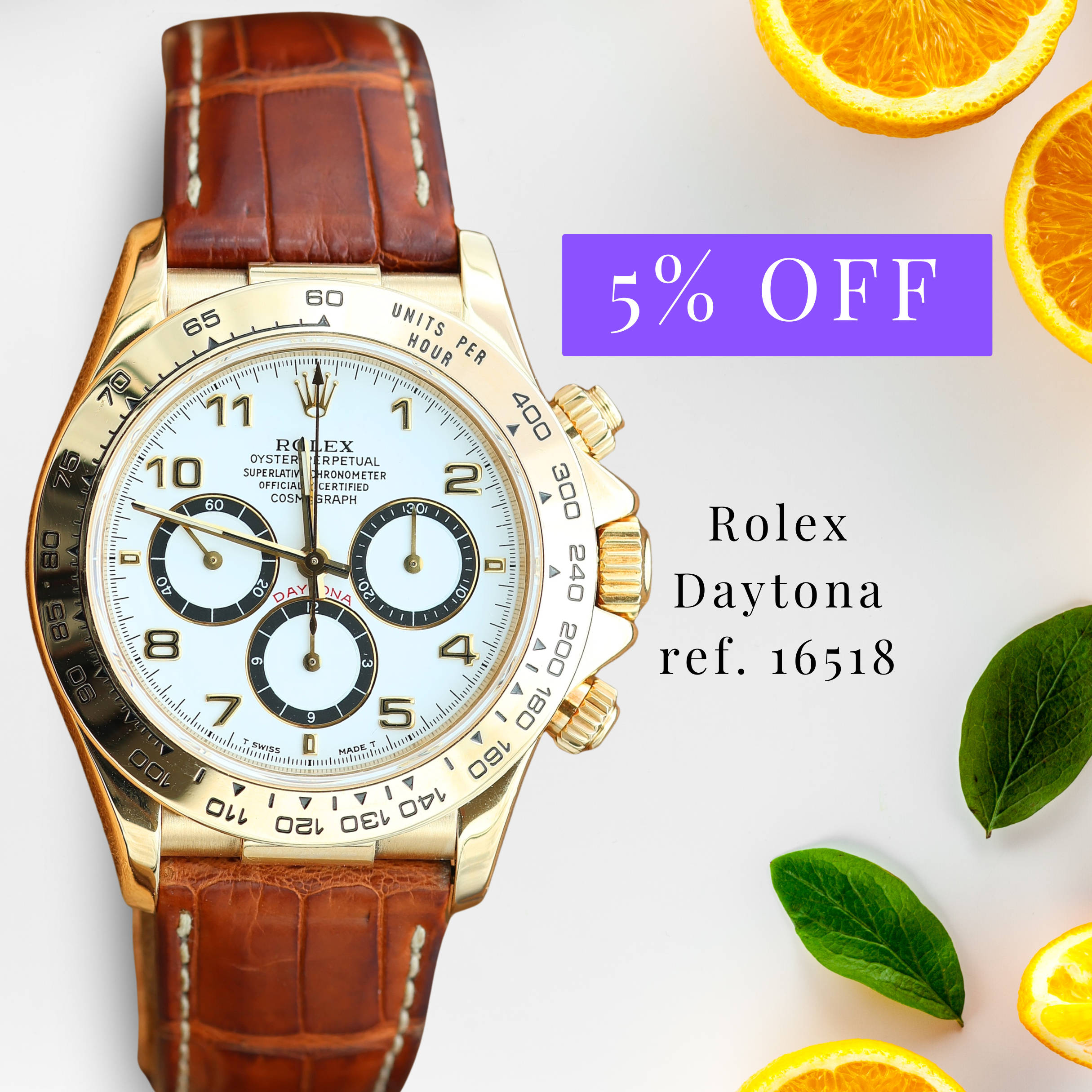 ON SALE: Rolex Daytona ref. 16518 - White Arab Dial
