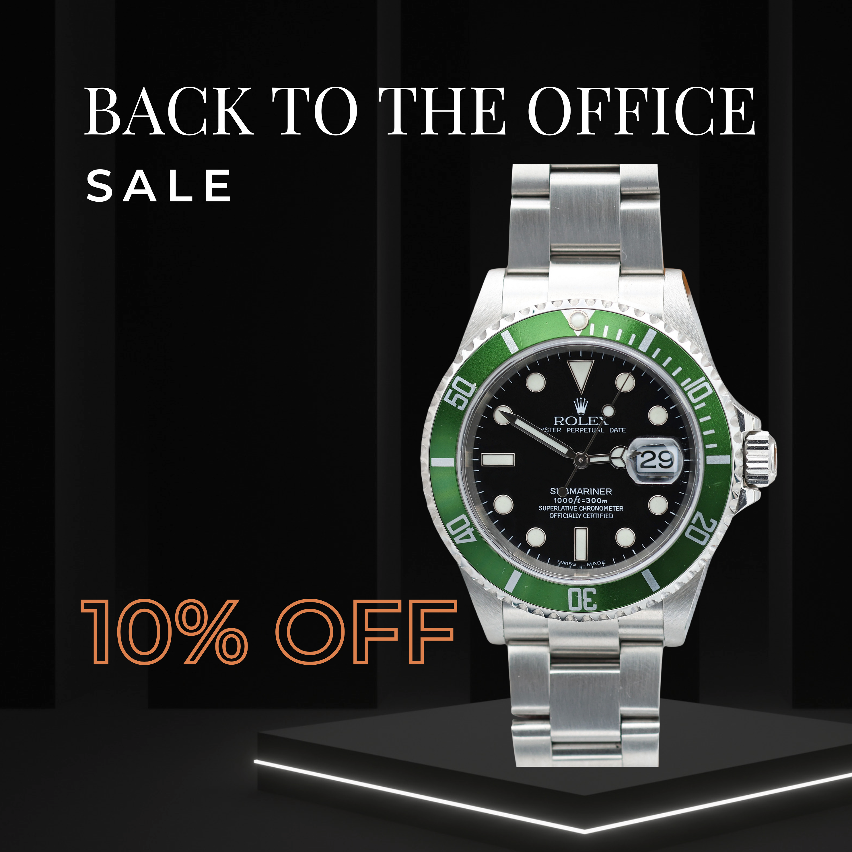 Rolex Submariner Datum 16610LV (Kermit) in Stahl - grüne Lünette