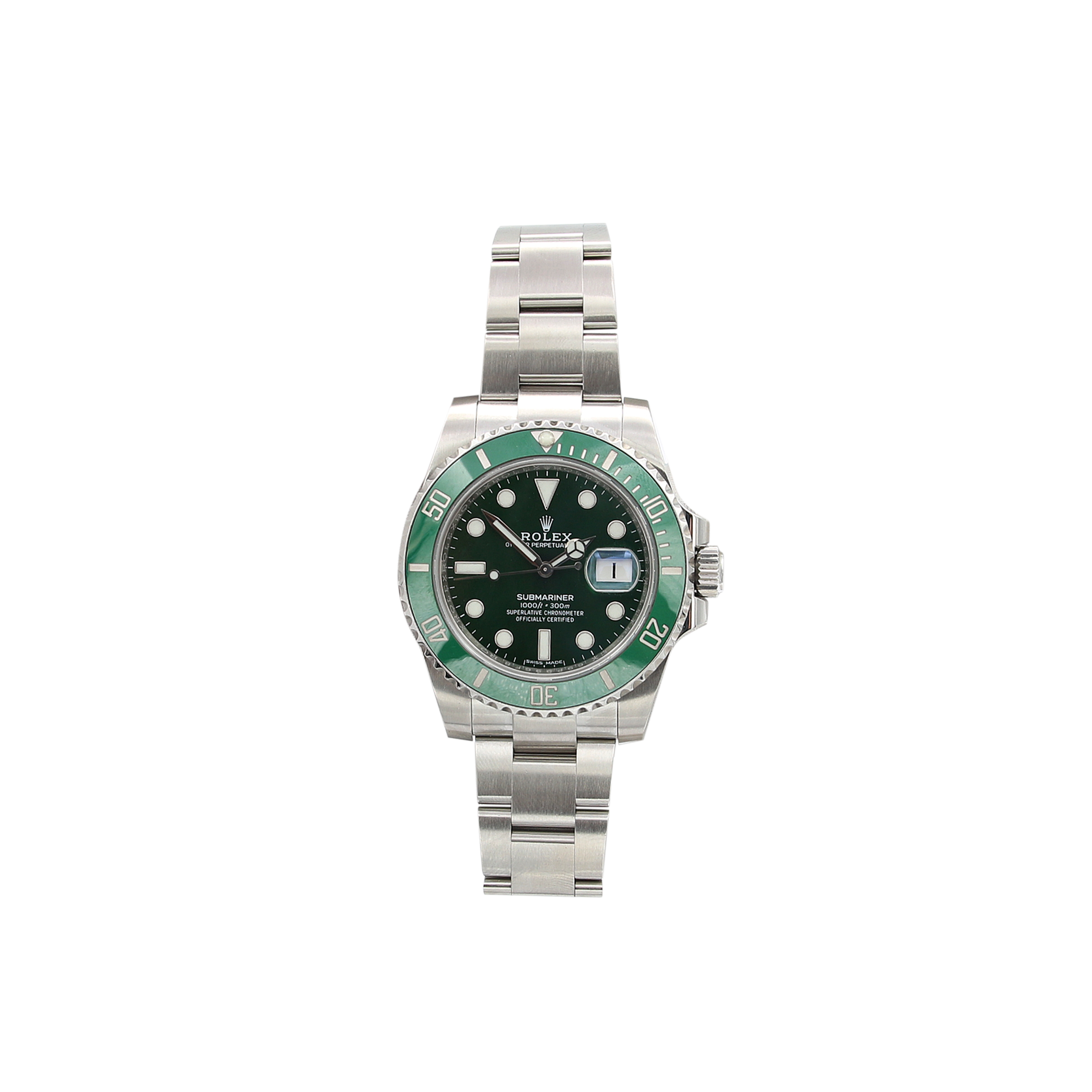 Rolex+Submariner+116610LV+Silver+Oyster+Bracelet+with+Green+Bezel