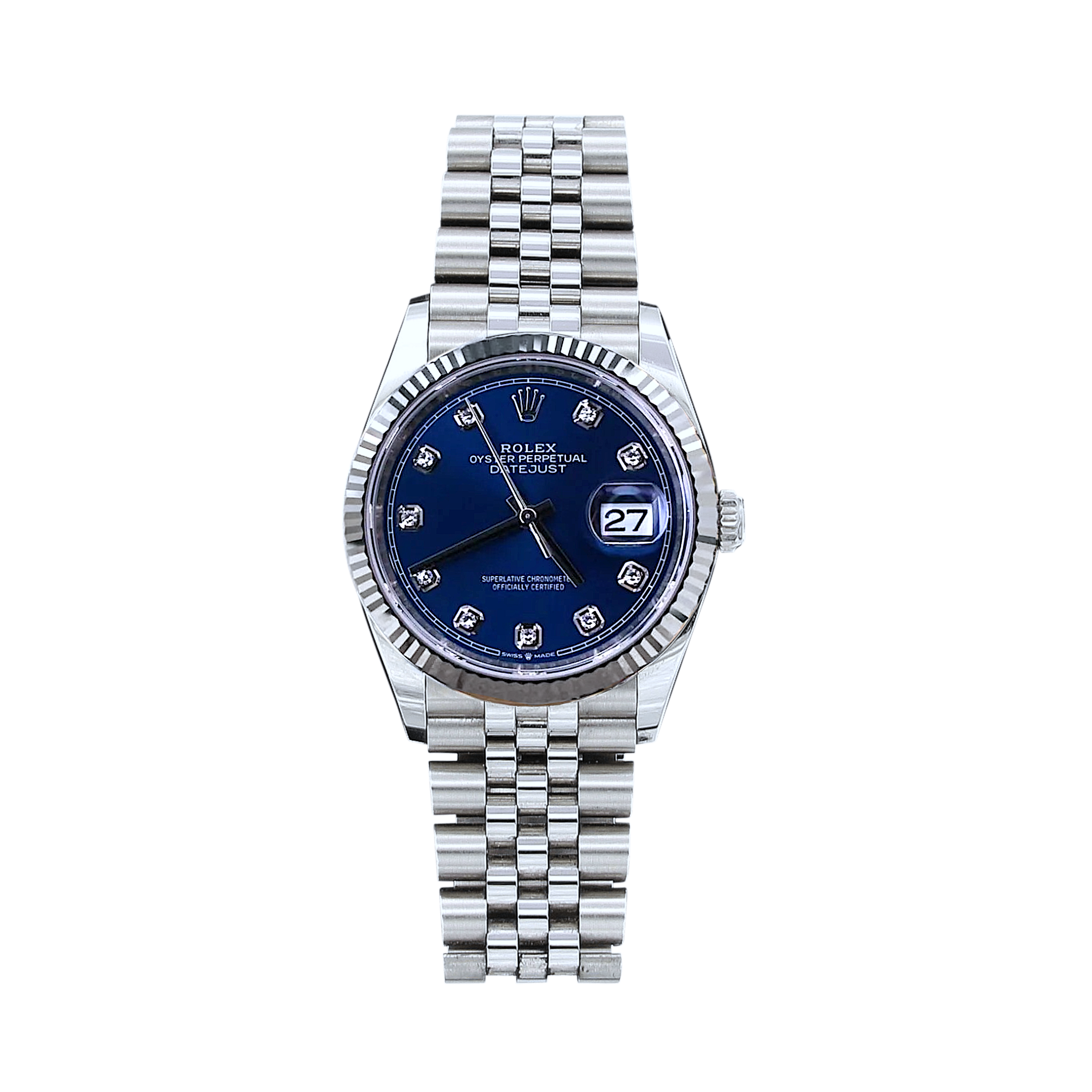 Rolex Datejust ref. 126234 Blue Diamonds Dial Jubilee bracelet - Full Set