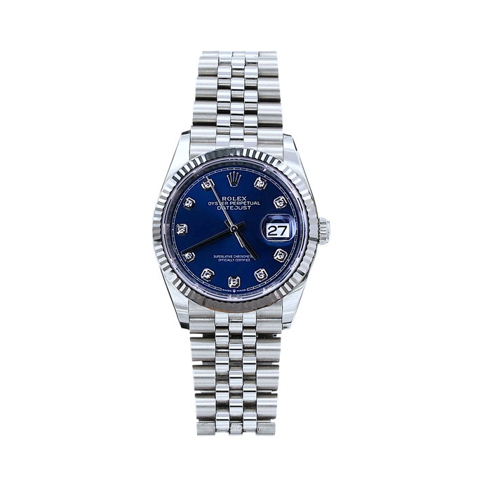Rolex Datejust ref. 126234 Blue Diamonds Dial Jubilee bracelet - Full Set