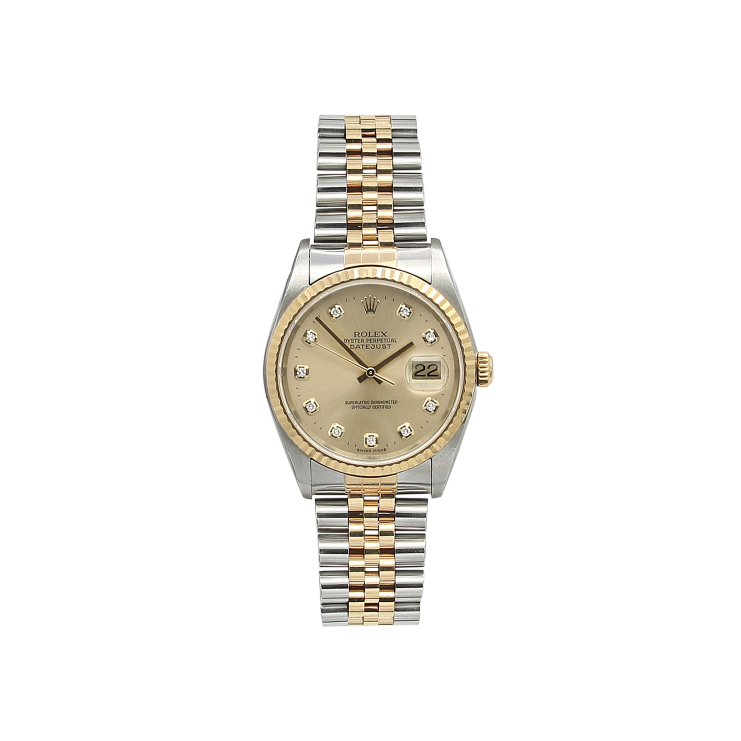 Buy Online Rolex Datejust 16233G Champagne Dial with Diamonds