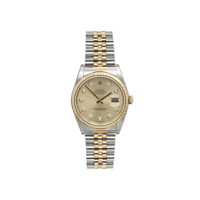 Rolex Datejust 36 ref. ref. 16233G Champagne Big Diamonds dial - FULL SET