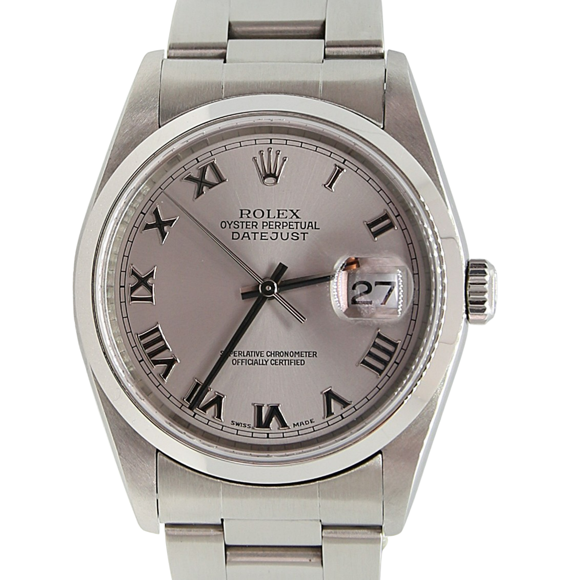 Rolex Datejust 36 ref. 16200 Grey Roman Dial Oyster Bracelet Full Set