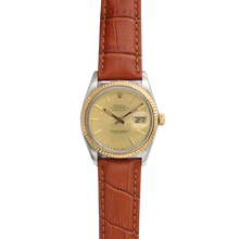 Load image into Gallery viewer, Rolex Datejust 36 ref. 16013 - Steel/Gold 18K Champagne Dial - Leather Strap
