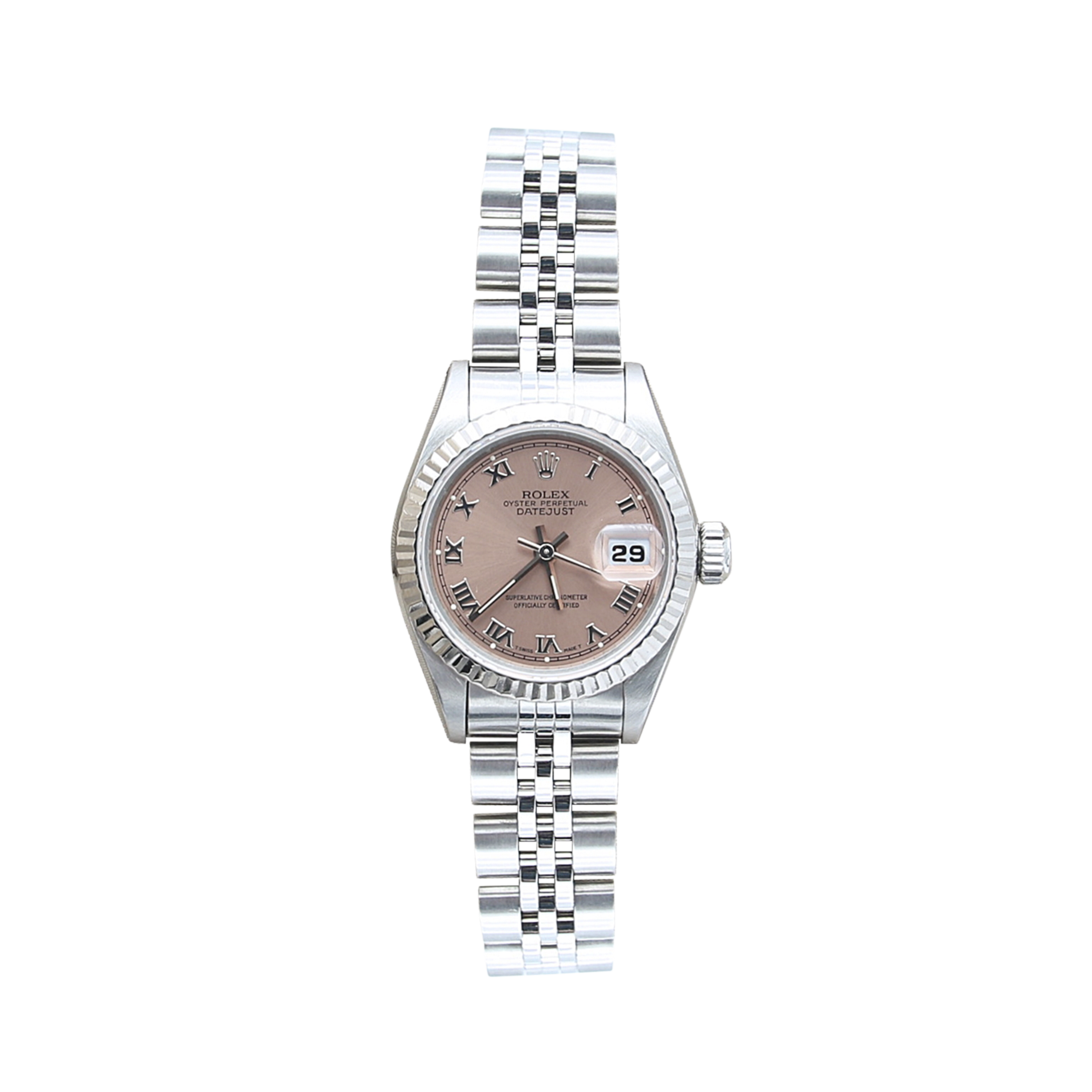 Rolex Lady Datejust ref. 69174 Salmon Roman Dial Jubilee bracelet Warranty Papers