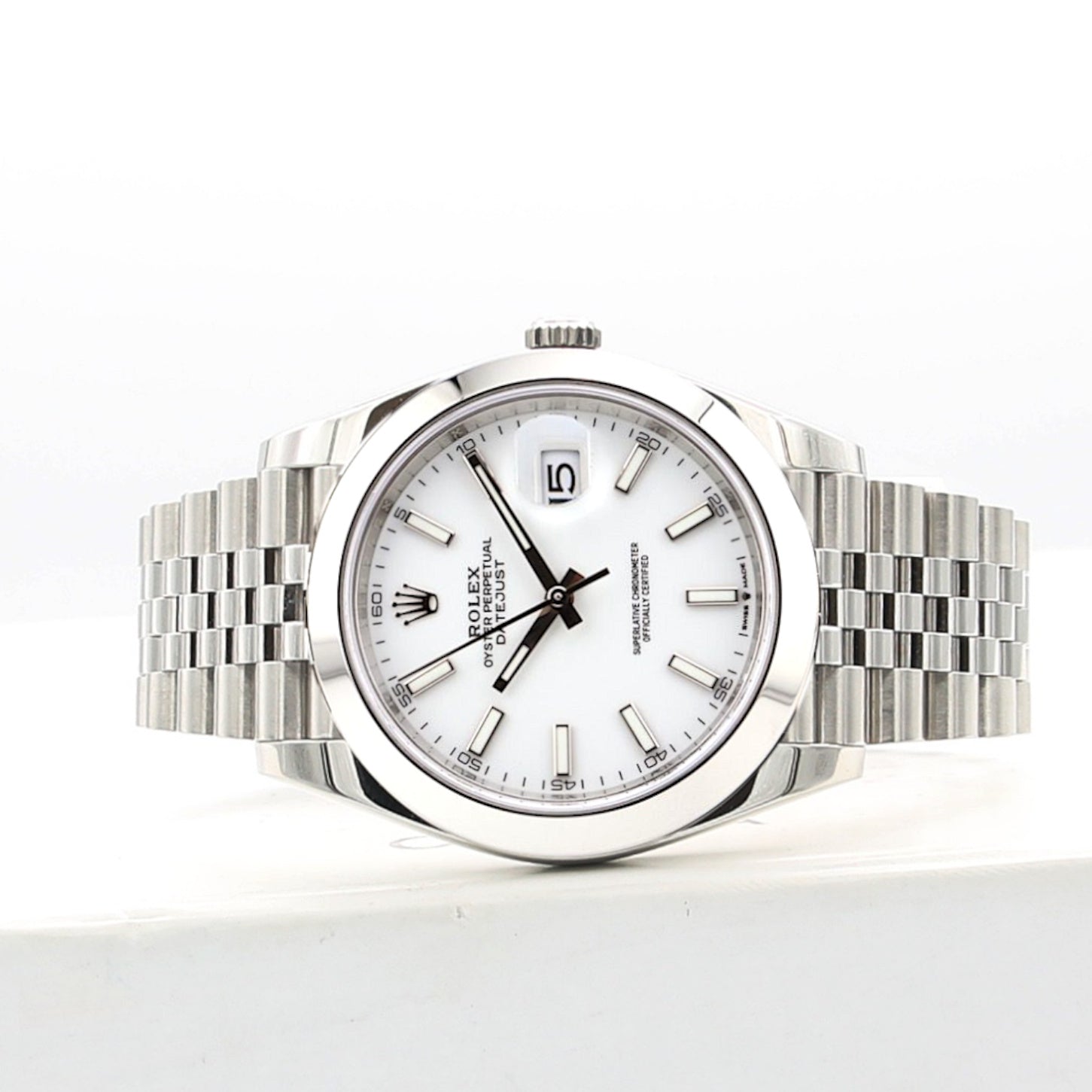 Buy Online Watch Rolex Datejust 126300 White Dial Full Set