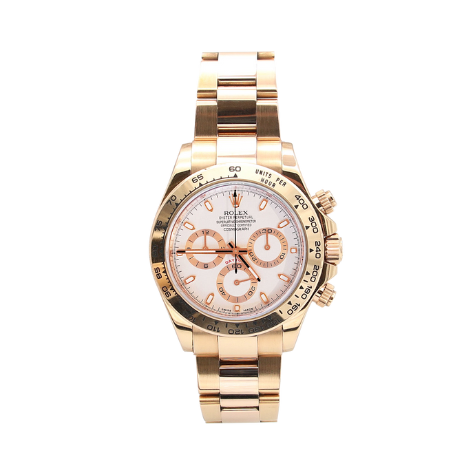 Rolex Daytona ref. 116505 Rose Gold - Ivory Dial with Gold Subdials - Full Set