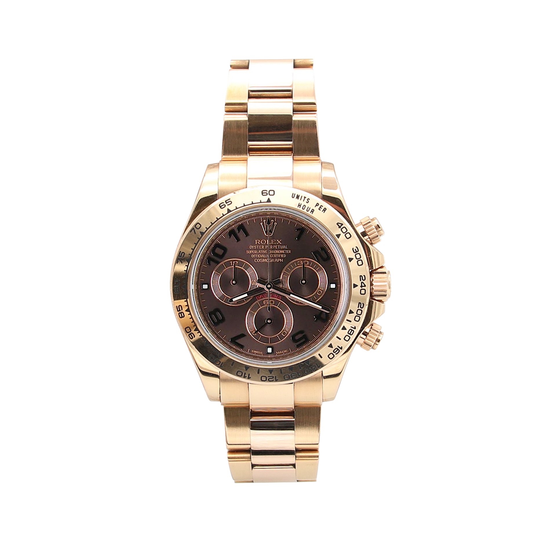 Rolex Daytona ref. 116505 Rose Gold - Chocolate Arabic Dial - Full Set