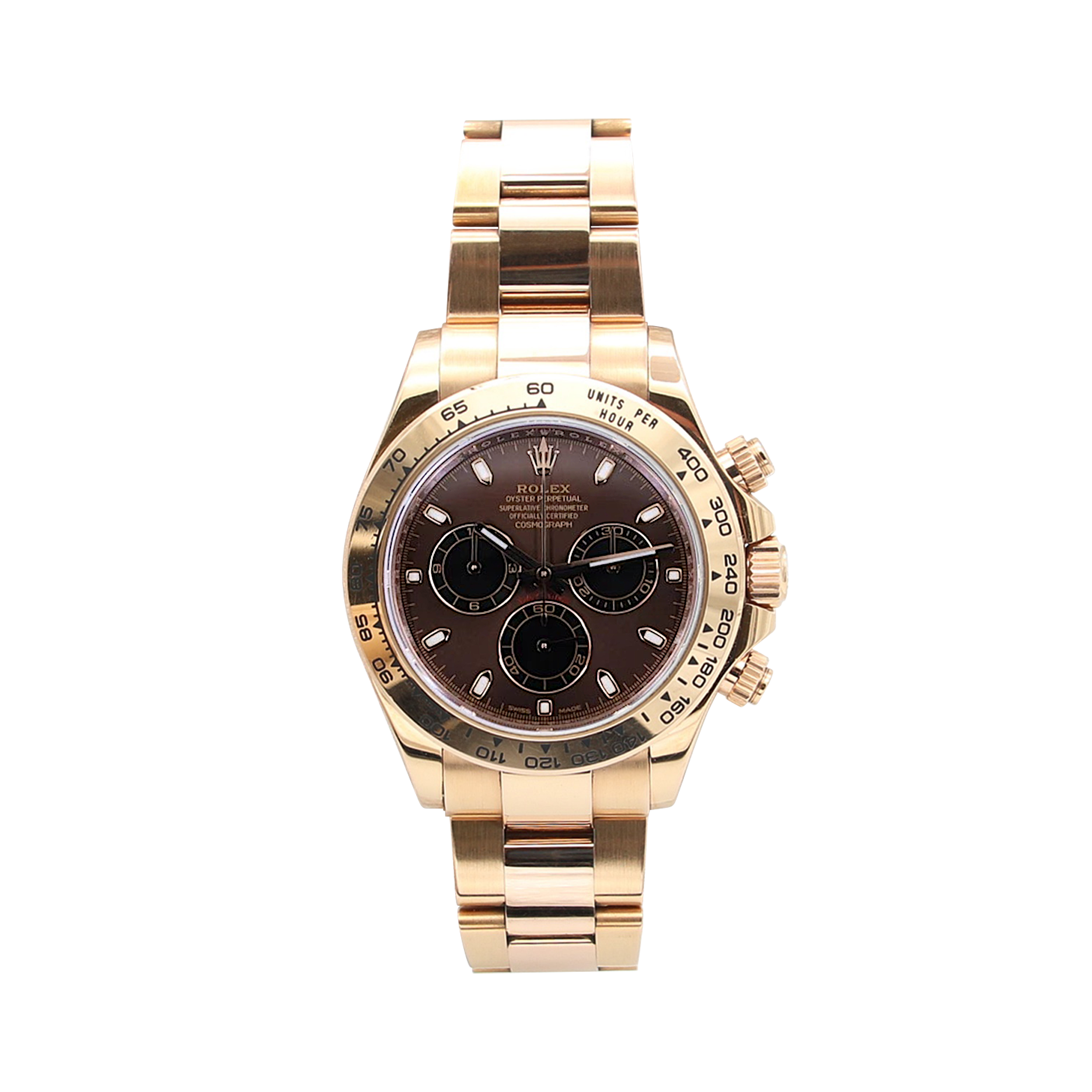 Rolex Daytona ref. 116505 Rose Gold - Chocolate Dial with Black Subdials - Full Set