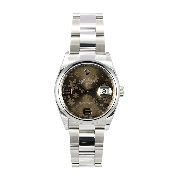 Rolex Datejust ref. 116200 Brown Flower Dial - Oyster Bracelet - Full Set