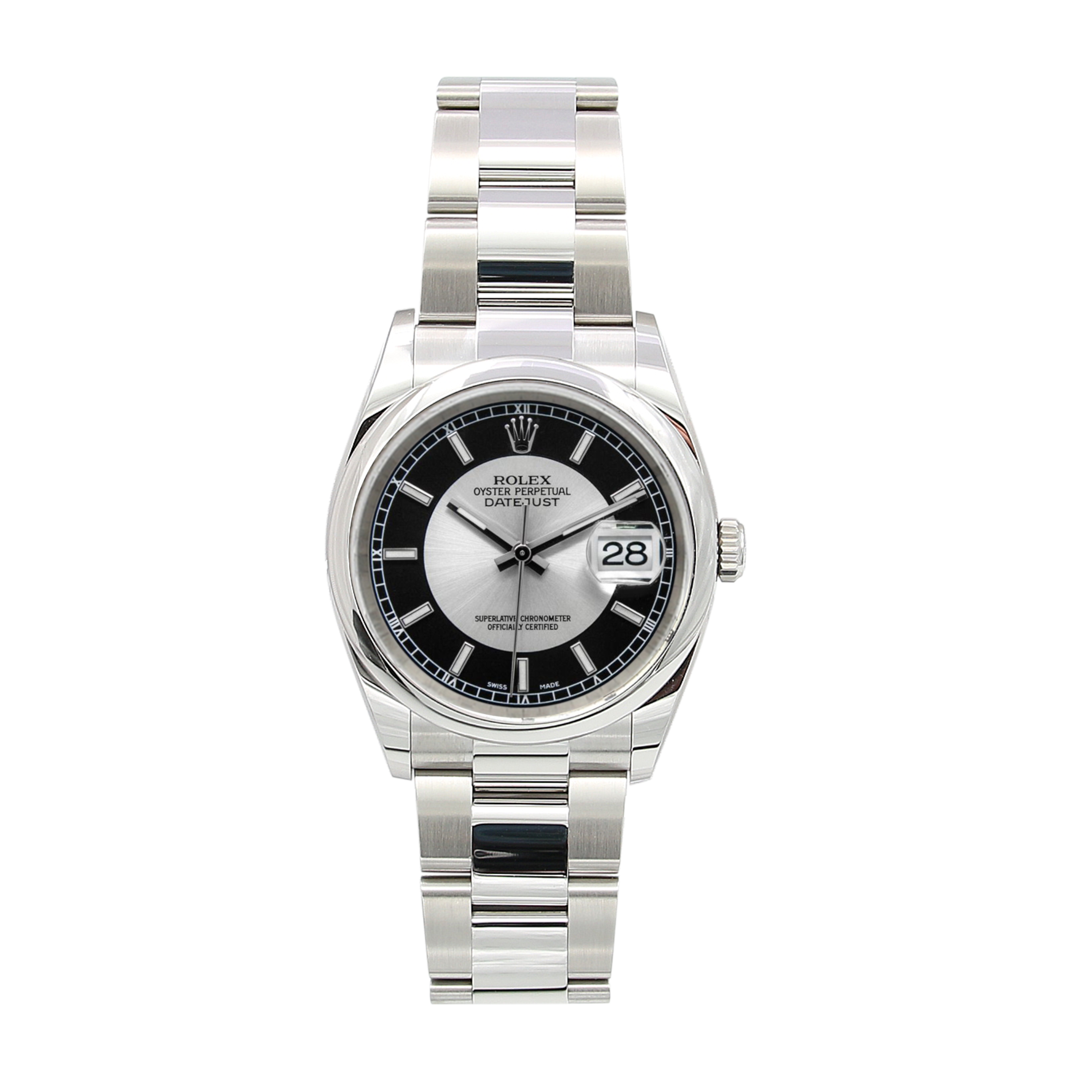 Buy Watch Rolex Datejust ref. 116200 Oyster bracelet Silver Black